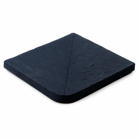 Margelle en pierre reconstituée angle sortant aspect schiste 25 x 25 x 2,5 cm anthracite - Qualité Image IA