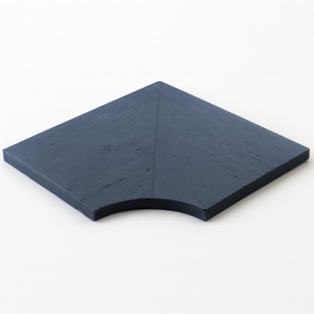 Margelle en pierre reconstituée angle rentrant aspect schiste 25 x 25 x 2,5 cm anthracite - Qualité Image IA