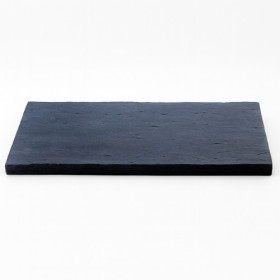 Margelle en pierre reconstituée droite  aspect schiste 53,5 x 25 x 2,5 cm anthracite - Qualité Image IA