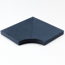 Margelle en pierre reconstituée angle rentrant aspect schiste 25 x 25 x 4 cm anthracite - Qualité Image IA