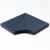 Margelle en pierre reconstituée angle rentrant aspect schiste 25 x 25 x 4 cm anthracite - Qualité Image IA