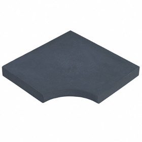 Margelle en pierre reconstituée plate angle rentrant 25 x 25 x 4 cm  anthracite - Qualité Image IA