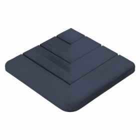 Margelle en pierre reconstituée angle sortant aspect bois 29,5 x 29,5 x 3,5 cm anthracite - Qualité Image IA
