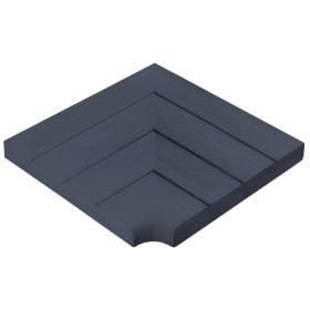 Margelle en pierre reconstituée angle rentrant aspect bois 33,5 x 33,5 x 3,5 cm anthracite - Qualité Image IA