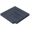 Margelle en pierre reconstituée angle rentrant aspect bois 33,5 x 33,5 x 3,5 cm anthracite - Qualité Image IA