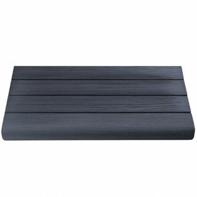 Margelle en pierre reconstituée droite aspect bois 50 x 29,5 x 3,5 cm anthracite - Qualité Image IA