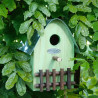 Nichoir maison de jardin pour moineaux et mésanges en bois FSC - 22,2 x 15 x 20 cm