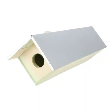 Nichoir de jardin pour chouette chevêche en bois et toit en zinc – 31 x 80,5 x 52 cm