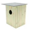 Nichoir de jardin pour chouette hulotte en bois et toit en zinc