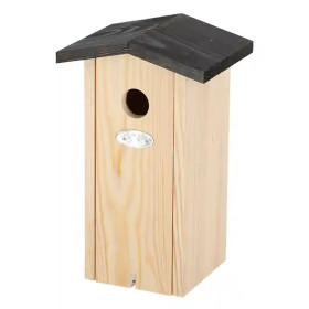 Nichoir de jardin pour mésanges et moineaux en bois d’épicéa brut labélisé FSC