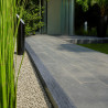 Bordure de jardin en pierre reconstituée aspect Ardoise ANTHRACITE 50 x 8,5 x 10 cm - Qualité Image IA