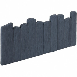 Bordure de jardin en pierre reconstituée aspect Schiste ANTHRACITE 50 cm x 2,5 cm x 25 cm - Qualité Image IA