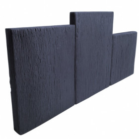 Bordure de jardin en pierre reconstituée Planche Bois ANTHRACITE 60 x 3 x 30 cm - Qualité Image IA