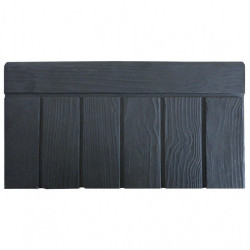 Bordure de jardin en pierre reconstituée aspect bois rainuré 45 x 3,5 x 25 cm – Anthracite - Qualité Image IA