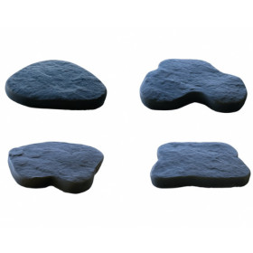 Mini pas japonais en pierre reconstituée anthracite 20 x 16 x 3 cm - Qualité Image IA