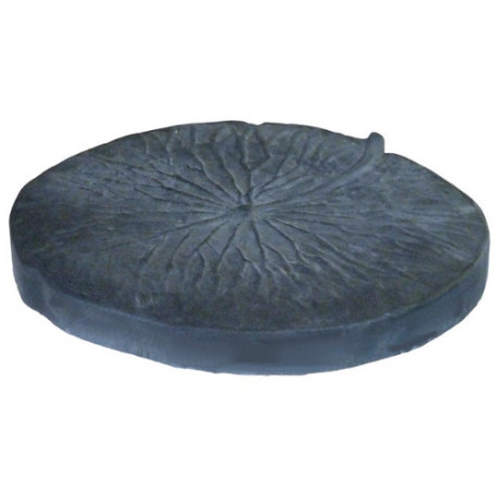 Pas japonais en pierre reconstituée décors nénuphar graphite 28 x 28 x 2,5 cm - Qualité Image IA