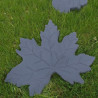 Pas japonais en pierre reconstituée décors feuille anthracite 43 x 46 x 3 cm
