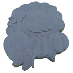 Pas Japonais en pierre reconstituée animaux thanksgiving anthracite 39 x 26 x 3 cm