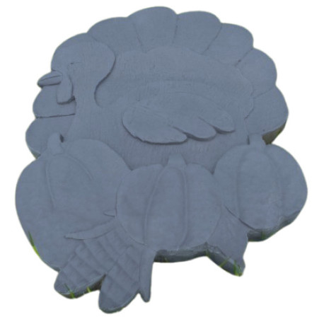 Pas Japonais en pierre reconstituée animaux thanksgiving anthracite 39 x 26 x 3 cm Pas Japonais en pierre reconstituée animaux thanksgiving anthracite 39 x 26 x 3 cm