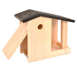 Mangeoire et nichoir à oiseaux 2 en 1 en Pin FSC 100 %