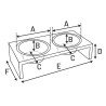 Lot de 2 gamelles en acier inoxydable avec support en MDF Noir Kobushi – Gamelle de 220 mL