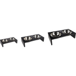 Lot de 2 gamelles en acier inoxydable avec support en MDF Noir Kobushi – Gamelle de 220 mL