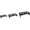 Lot de 2 gamelles en acier inoxydable avec support en MDF Kobushi Noir – Gamelle de 650 mL