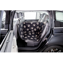 Housse de protection pour siège arrière avec panneaux latéraux en polyester – 0,5 x 1,45 m – Noir et beige