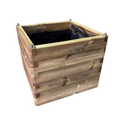 Jardinière carré avec 2 anses voile geotextile PIN – 60 x 60 x 50 cm - 180 litres
