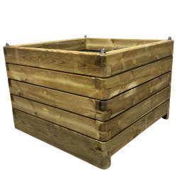 Jardinière carré avec 2 anses voile geotextile PIN – 70 x 70 x 50 cm - 245 litres
