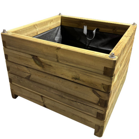 Jardinière carré avec 2 anses voile geotextile PIN – 70 x 70 x 50 cm - 245 litres