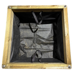 Jardinière carré avec 2 anses voile geotextile PIN – 70 x 70 x 50 cm - 245 litres