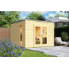 Abri de jardin Palermo 1 - 8.67m² - 3x3 m – bois naturel – toit Membrane