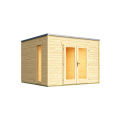 Abri de jardin Palermo 1 - 8.67m² - 3x3 m – Bois NATUREL - Toit Membrane