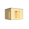 Abri de jardin Palermo 1 - 8.67m² - 3x3 m – Bois NATUREL - Toit Membrane