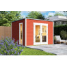 Abri de jardin Palermo 1 - 8.67m² - 3x3 m – Bois peint ROUGE - Toit Feutre bitumeux