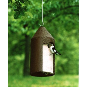 Nichoir de jardin pour mésanges charbonnières vert SCHWEGLER 35 x 16 x 17 cm – trou d’envol de 3,2 cm