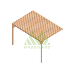 Pergola adossée en bois massif Montpellier de 12 m² - 4 x 3 m – Semi Couverte