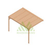 Pergola adossée en bois massif Montpellier de 12 m² - 4 x 3 m – Semi Couverte