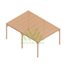 Pergola adossée en bois massif Montpellier de 24 m² - 6 x 4 m – Semi Couverte