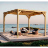 Pergola autoportée en bois massif Toulouse de 12 m² - 4 x 3 m – Semi Couverte
