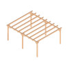 Pergola autoportée Marsella en bois laminé collé de 30 m² - 6 x 5 m – Sans toiture