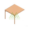 Pergola adossée en bois massif Rennes de 9 m² - 3 x 3 m – Toiture en bois