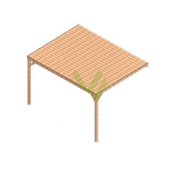Pergola adossée en bois massif Rennes de 12 m² - 4 x 3 m – Toiture en bois