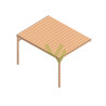 Pergola adossée en bois massif Rennes de 12 m² - 4 x 3 m – Toiture en bois