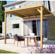 Pergola adossée en bois massif Rennes de 12 m² - 4 x 3 m – Toiture en bois