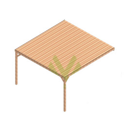Pergola adossée en bois massif Rennes de 16 m² - 4 x 4 m – Toiture en bois