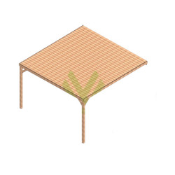 Pergola adossée en bois massif Rennes de 16 m² - 4 x 4 m – Toiture en bois