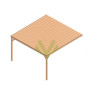 Pergola adossée en bois massif Rennes de 16 m² - 4 x 4 m – Toiture en bois