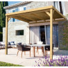 Pergola adossée en bois massif Rennes de 18 m² - 6 x 3 m – Toiture en bois